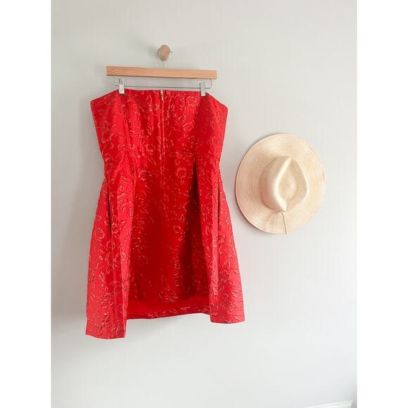 Lilly Pulitzer | NWT | Kataleya Strapless Jacquard Dress | Amaryllis Red | Sz 14 - Picture 7 of 14